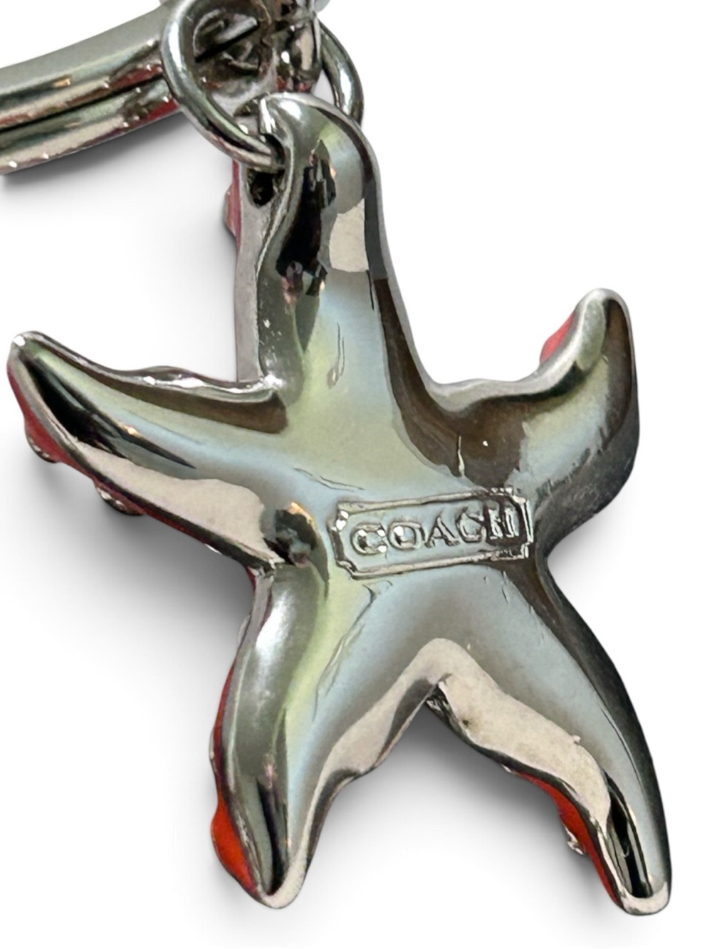 COACH Enameled Seahorse and Starfish Jeweled Bag Charm/ Keyring - Picture 6 of 8